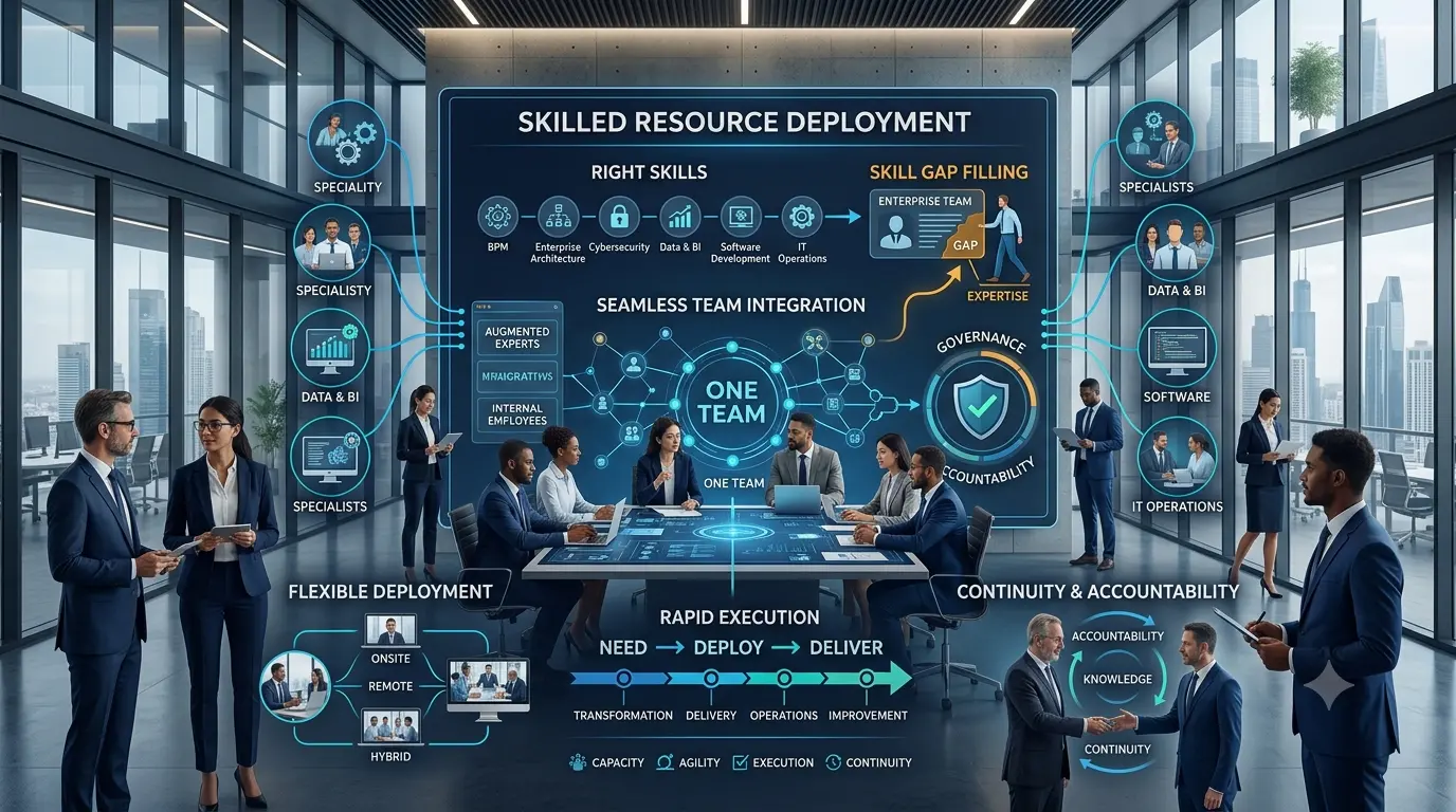 Intellicore Global Staff Augmentation and Skilled Resource Deployment Services - Enterprise Capability Scaling